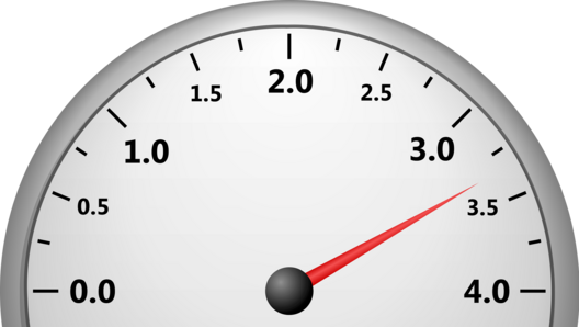 Die Grafik zeigt einen Manometer mit hohem Ausschlag