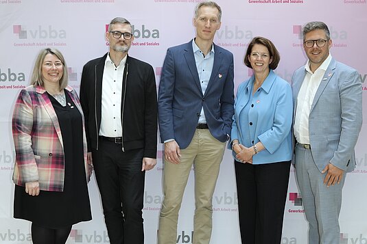 Der Vorstand der vbba mit Daniel Terzenbach und Christina Ramb.